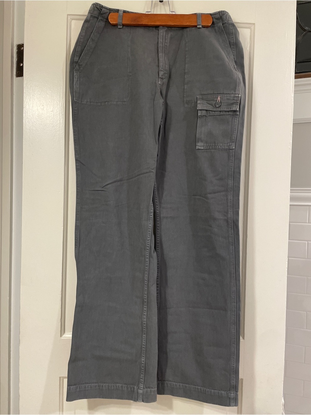 Vintage G-1 Standard Women’s Gray Herringbone Pants with Utility Pockets